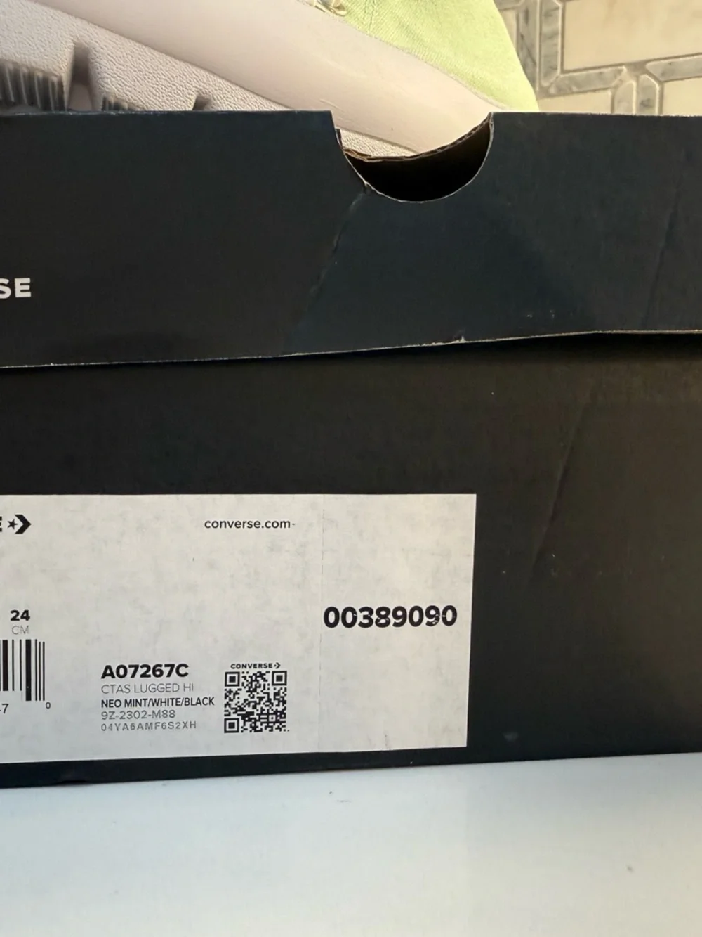 Converse High Top Sneakers - Mint Green and White - Picture 3 of 3